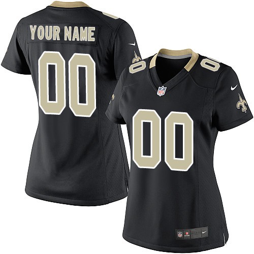 Women's Elite Nike Jersey Black Home - Customized NFL New Orleans Saints